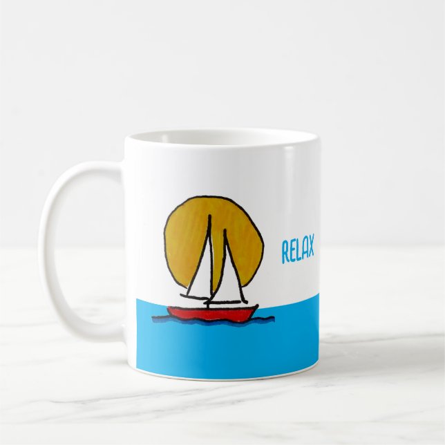 Segelboot in der Sonne Relax & Revitalisierung Kaffeetasse (Links)