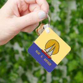 Segelboot in der Sonne Schlüsselanhänger