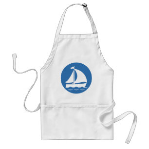 Segelboot in einem blauen Kreis Schürze