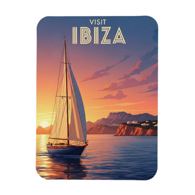 Segelboot in Ibiza Spanien Reisen Magnet (Vertikal)