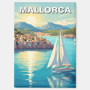 Segelboot in Mallorca Spanien Reise Magnet
