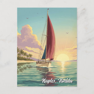 Segelboot in Naples Florida Reise Postkarte