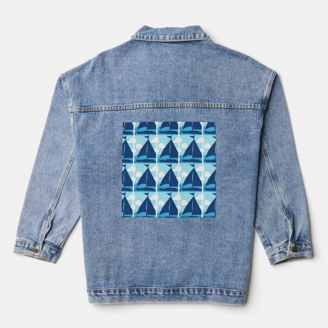 Segelboot Jeansjacke (Rückseite)