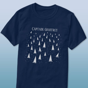Segelboot Kapitän Personalisiert T - Shirt