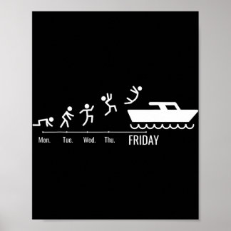 Segelboot- Kapitän Wochenend-Sportboot-Yacht Poster