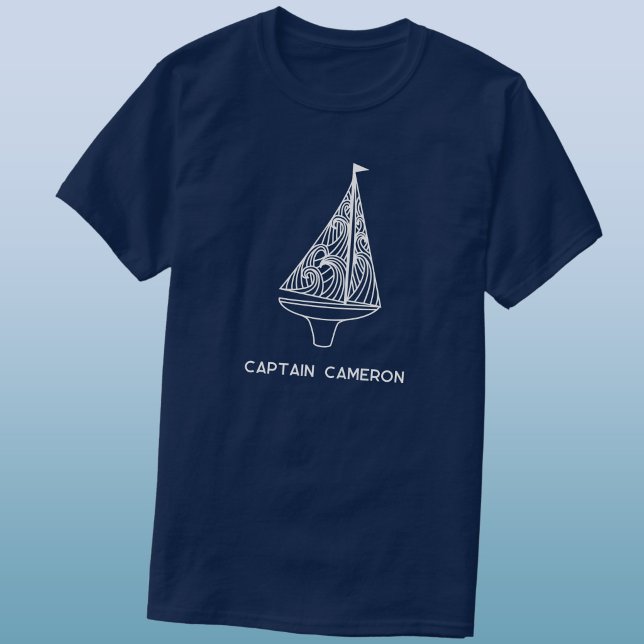 Segelboot Kapitänsname Nautical  T-Shirt (Sailing boat captain or boat name t-shirt for ocean lovers)