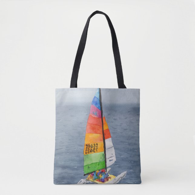 Segelboot-Katamaran-Foto-Beach-Tote-Tasche (Vorderseite)