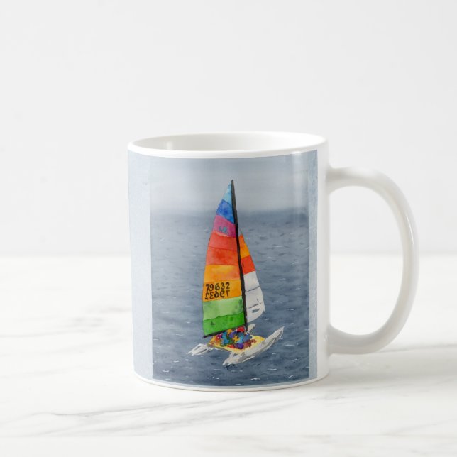 Segelboot-Katamaran-Ozean-Foto-Kaffeetasse Kaffeetasse (Rechts)