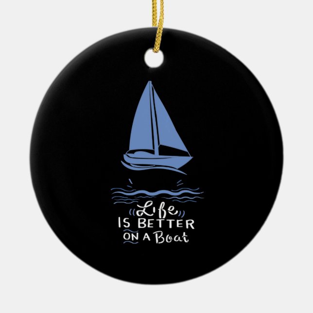 Segelboot Keramik Ornament (Vorne)