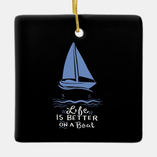 Segelboot Keramikornament (Vorderseite)