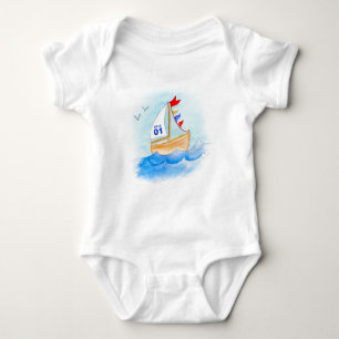 Segelboot Kunstname Nummer des Segelbootes T - Shi Baby Strampler