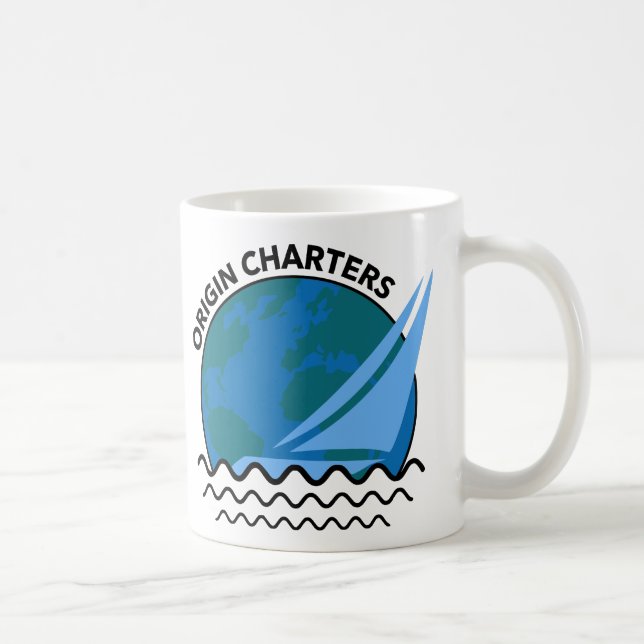 Segelboot-Logo/ Slogan Classic Kaffeetasse (Rechts)
