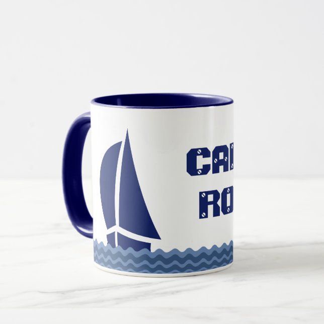 Segelboot mit Ihrem Text Tasse (Vorderseite Links)