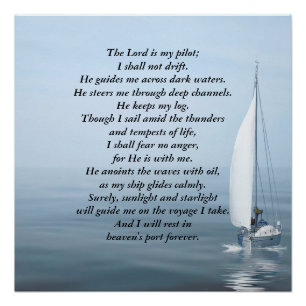 Segelboot mit nautischem Inspirations-Text Poster