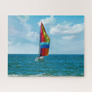 Segelboot mit Rainbow Spinnaker Puzzle