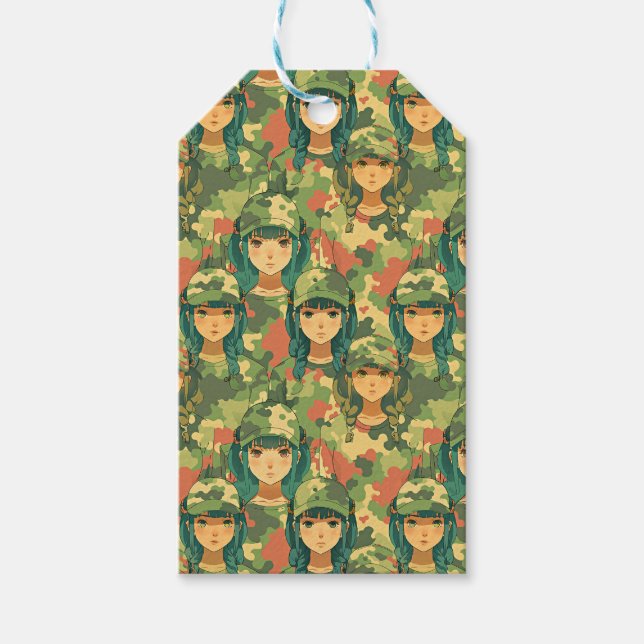 Segelboot mit Scharlachroten Segeln Aquarellmuster Geschenkanhänger (Vorderseite)