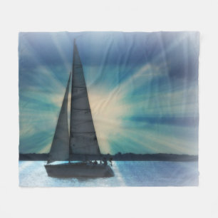 Segelboot mit Sunbeams-Fleece-Decke Fleecedecke