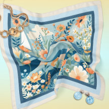 Segelboot mit Wellen und Blumen