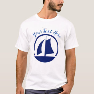 Segelboot-Monogramm-oder Namen-Gewohnheit T-Shirt