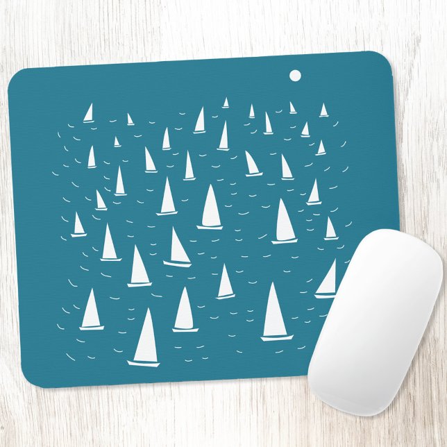 Segelboot Mousepad (Sailing boat regatta nautical art mousemat)