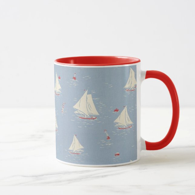 Segelboot-Muster Tasse (Rechts)