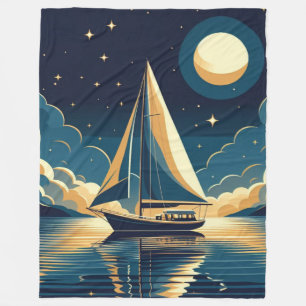 Segelboot nachts fleecedecke