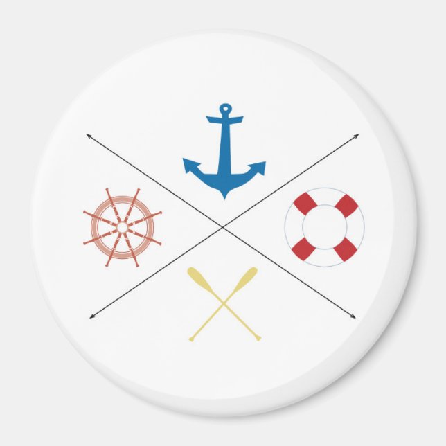 Segelboot Nautic Anchor Segelboot Ore Steer Magnet (Vorne)