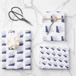 Segelboot Nautic Blue and White Ship Geschenkpapier Set