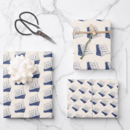 Segelboot Nautic Blue and White Ship Geschenkpapier Set