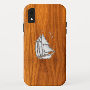 Segelboot Nautic Chrome auf Teak Wood Print Case-Mate iPhone Hülle