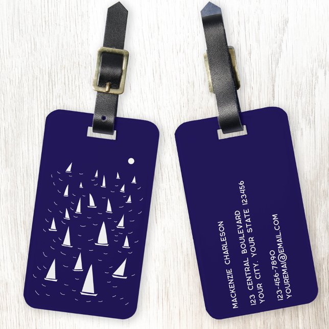 Segelboot Nautilus Gepäckanhänger (Sailing boat yacht personalized nautical luggage tag)