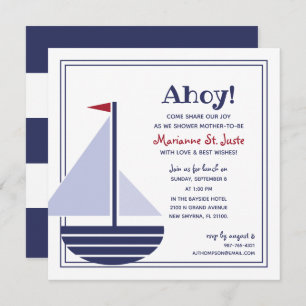 Segelboot nautische BABY SHOWER Junge oder Mädchen Einladung