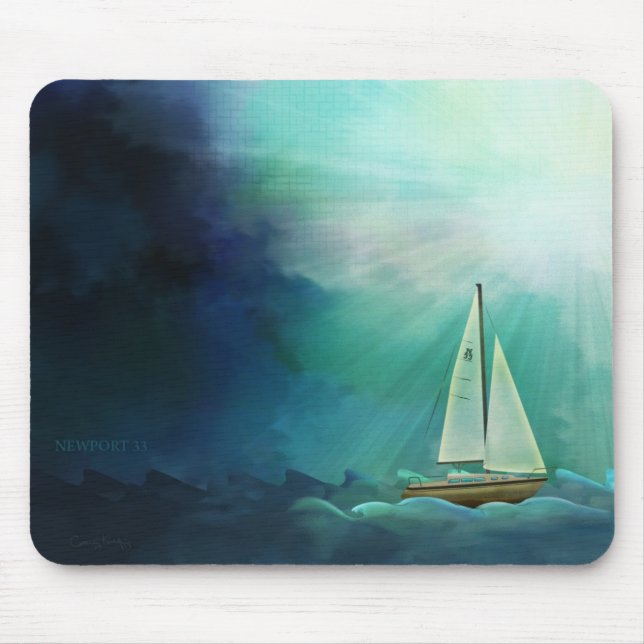 Segelboot Newports 33 Mousepad (Vorne)