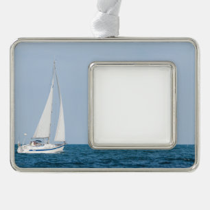 Segelboot Rahmen-Ornament Silber