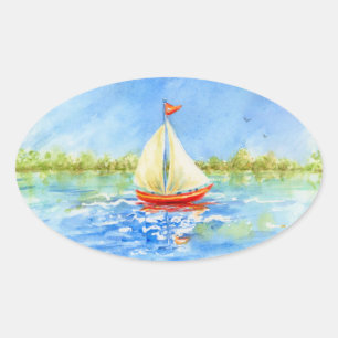 Segelboot Reflexionen Aufkleber
