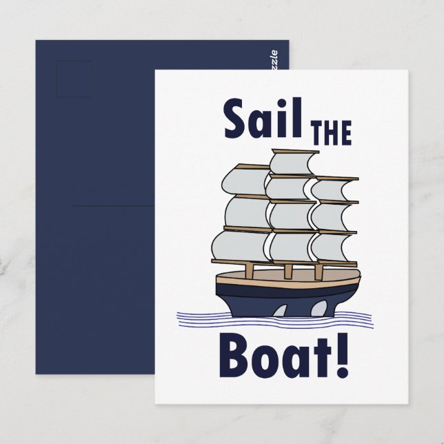 Segelboot Reise Postkarte (Vorne/Hinten)