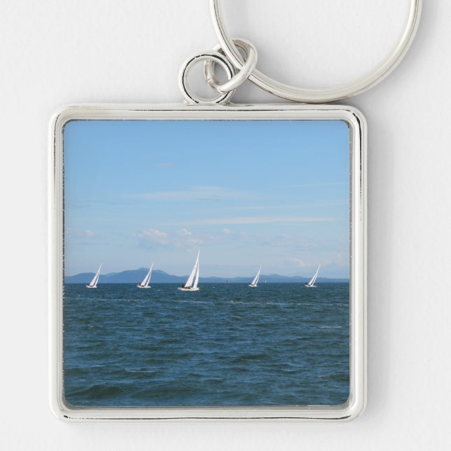 Segelboot-Rennen Schlüsselanhänger (Vorne)