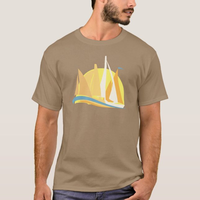 Segelboot-Rennen zum Ende T-Shirt (Vorderseite)