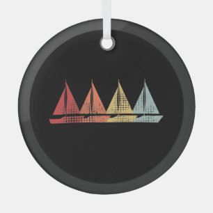 Segelboot Retro Ornament Aus Glas