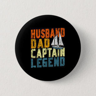 Segelboot Retro Vintage Ehemann Vater Kapitän Button