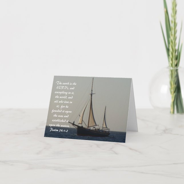 Segelboot-Schrift Notecard Karte (Vorderseite)