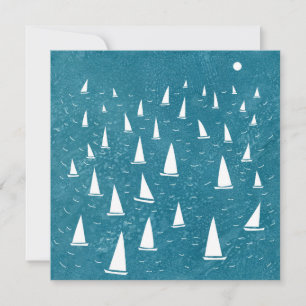Segelboot Seascape Flat Greetings Card Karte