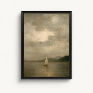 Segelboot-See-Wandkunstposter mit Stimmung Poster
