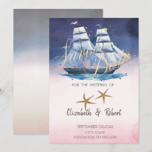 Segelboot Seesterne  Datum speichern Save The Date