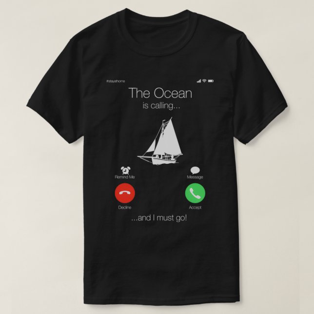 Segelboot Segelboot Eigentümergeschenk Ozean rufen T-Shirt (Design vorne)