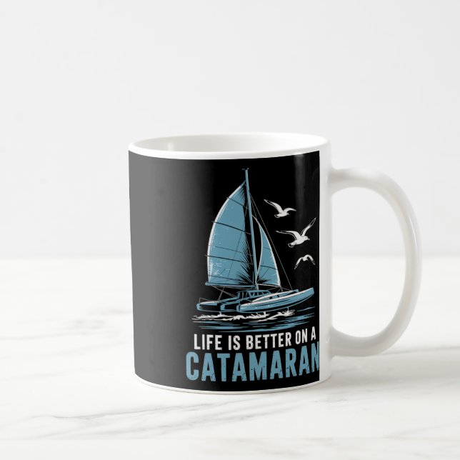 Segelboot-Segeln-Segler-Katamaran-Segeln  Kaffeetasse (Rechts)