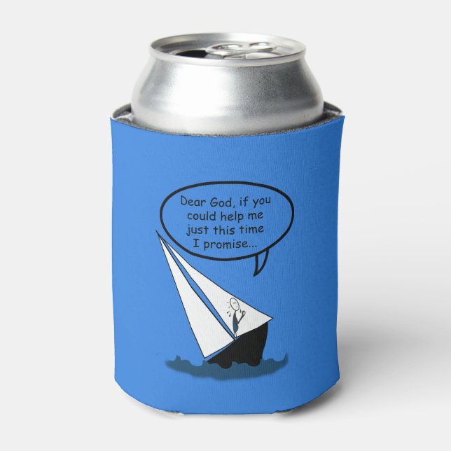 Segelboot Segeln Sehr geehrter Gott Funny Can Cool Dosenkühler (Kanne Vorderseite)