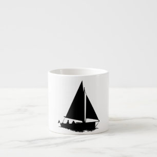 Segelboot-Silhouette Espressotasse