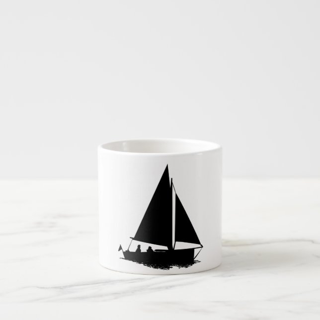 Segelboot-Silhouette Espressotasse (Vorderseite)