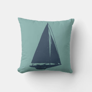Segelboot-Silhouette Kissen